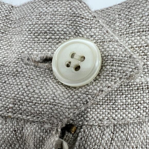 Vtg British Khaki by Robert Lighton 100% Linen Skirt Maxi Sz 10 Tan Faux Wrap - Picture 5 of 8